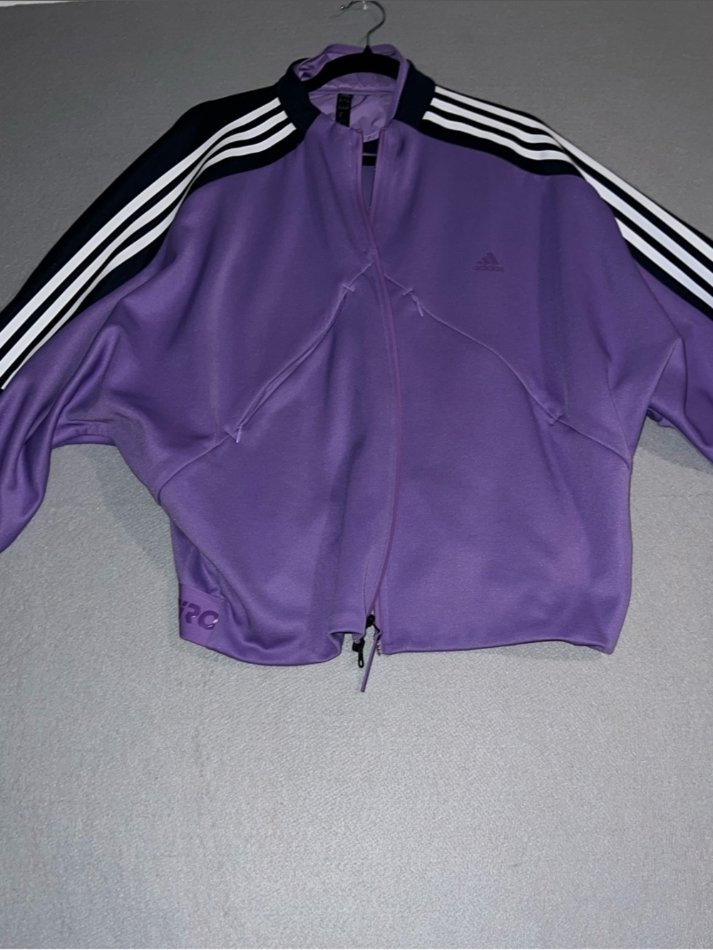 adidas Purple Track Jacket with Navy and White Stripes